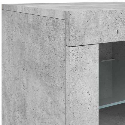 vidaXL Beistellschrank mit LED-Leuchten Betongrau Holzwerkstoff