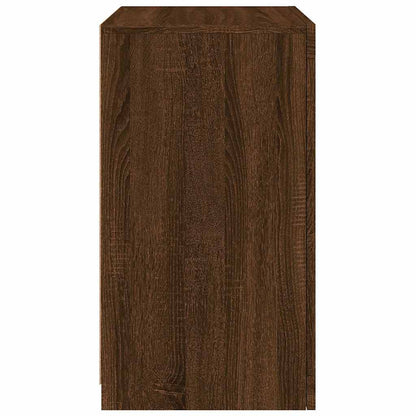 vidaXL Beistellschrank mit LED-Leuchten Braun Eiche Holzwerkstoff