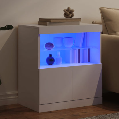 vidaXL Sideboard mit LED-Leuchten Weiß 60x37x67 cm