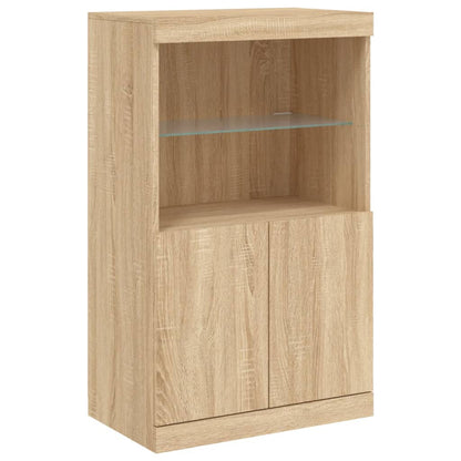 vidaXL Sideboard mit LED-Leuchten Sonoma-Eiche 60,5x37x100 cm