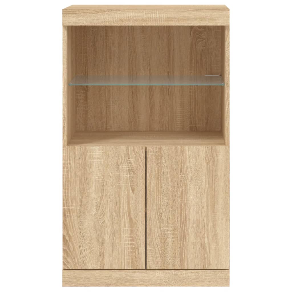 vidaXL Sideboard mit LED-Leuchten Sonoma-Eiche 60,5x37x100 cm