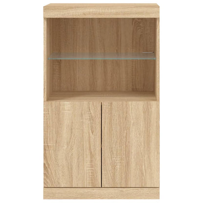 vidaXL Sideboard mit LED-Leuchten Sonoma-Eiche 60,5x37x100 cm