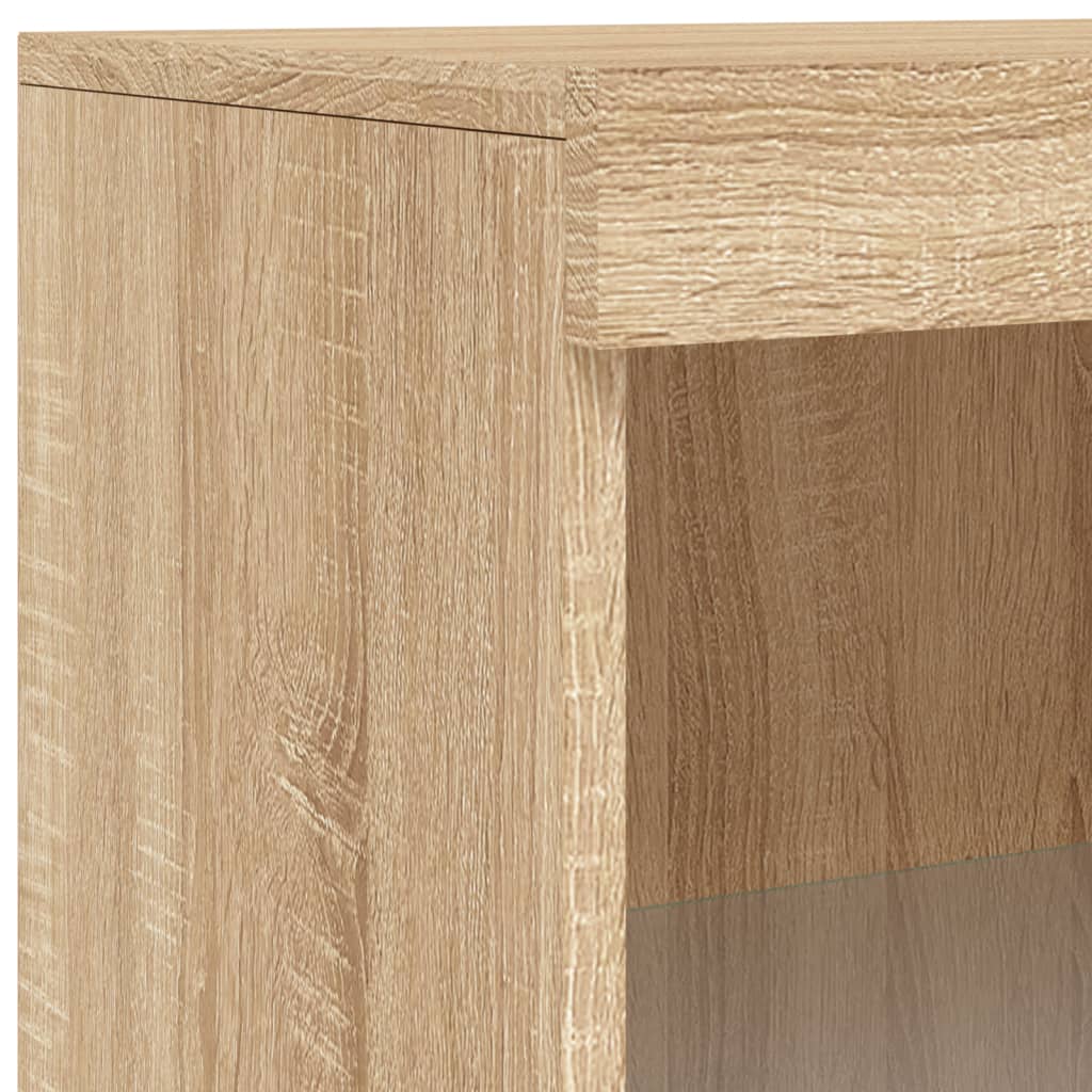 vidaXL Sideboard mit LED-Leuchten Sonoma-Eiche 60,5x37x100 cm