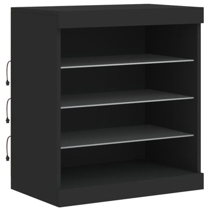 Sideboard mit LED-Leuchten Schwarz 60,5x37x67 cm