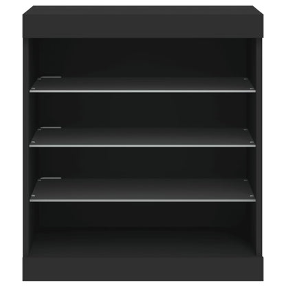 Sideboard mit LED-Leuchten Schwarz 60,5x37x67 cm