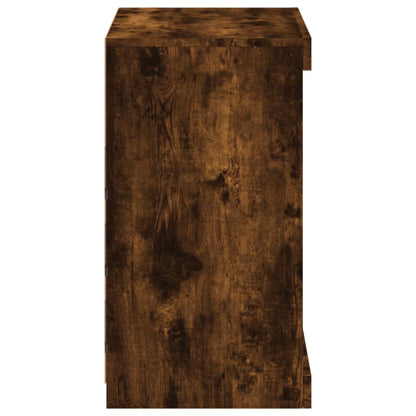 Sideboard mit LED-Leuchten Räuchereiche 60,5x37x67 cm