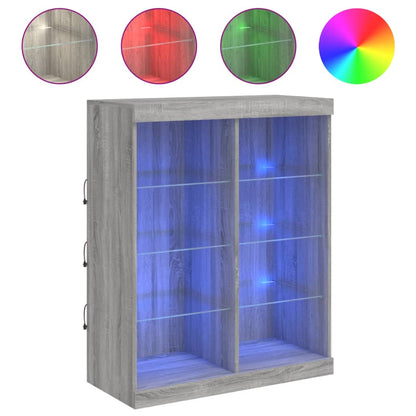 Sideboard mit LED-Leuchten Grau Sonoma 81x37x100 cm