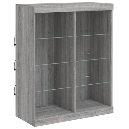 Sideboard mit LED-Leuchten Grau Sonoma 81x37x100 cm