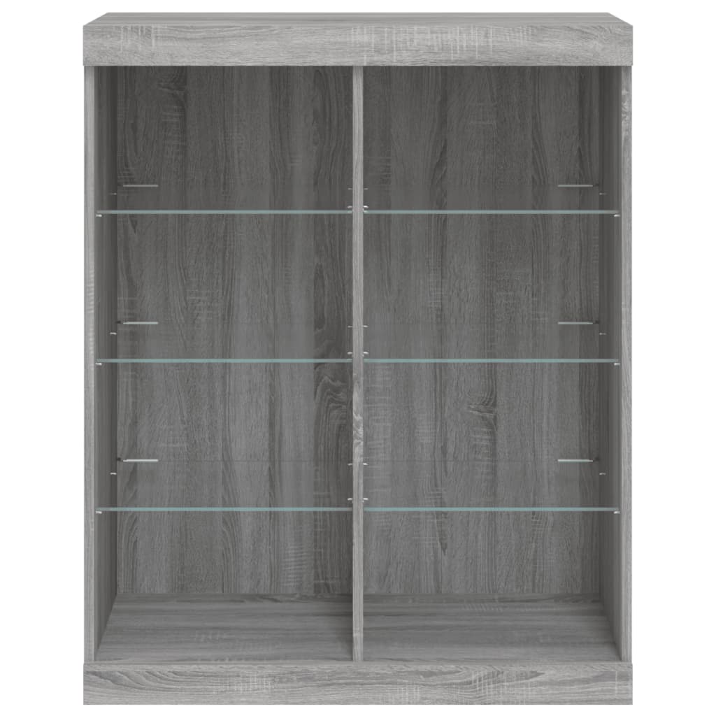 Sideboard mit LED-Leuchten Grau Sonoma 81x37x100 cm