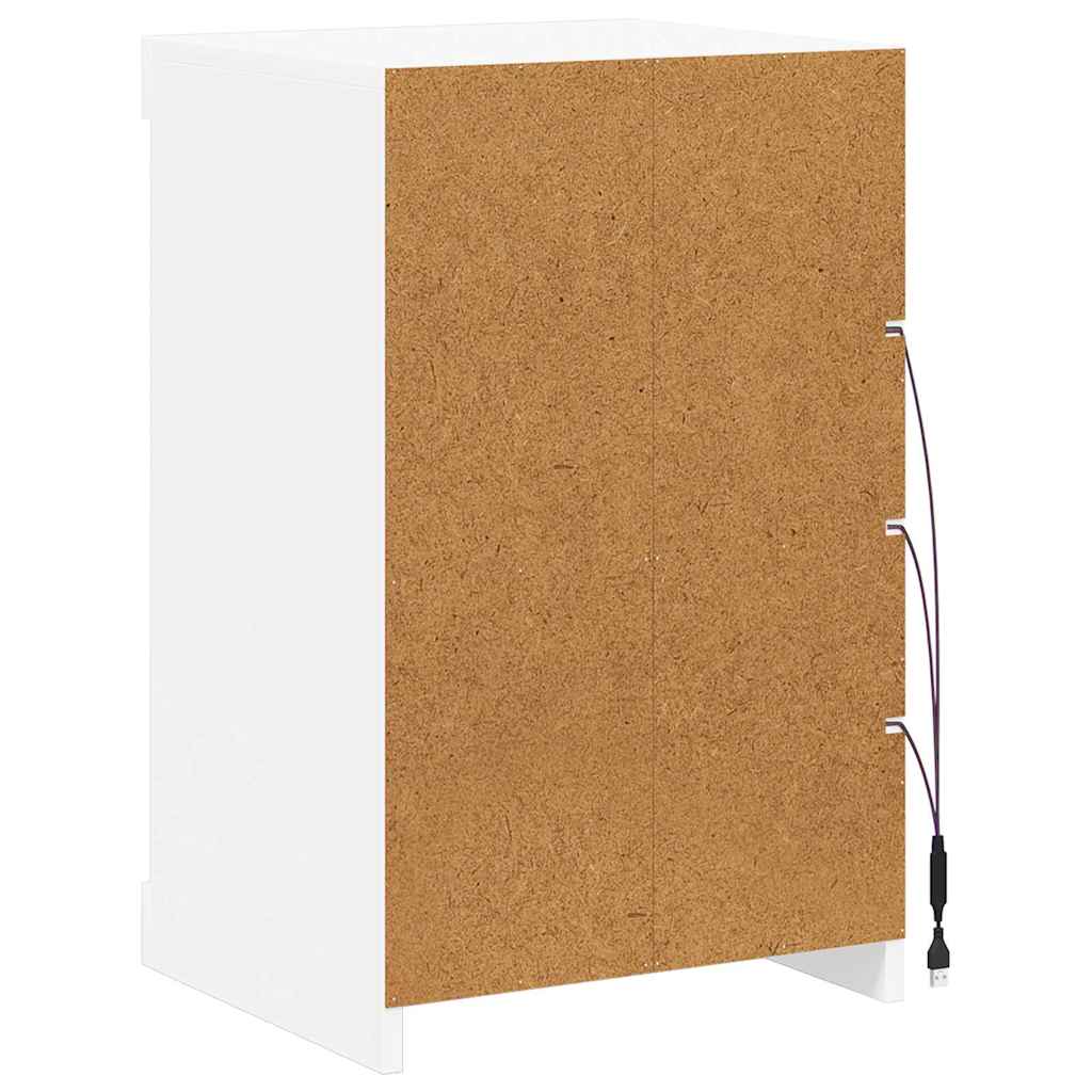 Sideboard mit LED-Leuchten Weiß 41x37x67 cm