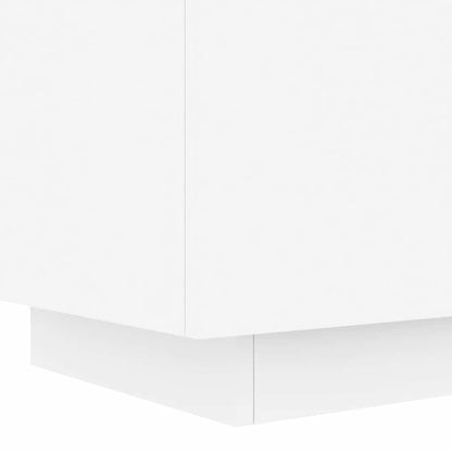 vidaXL Nachttische mit LED-Leuchten 2 Stk. Weiß Holzwerkstoff