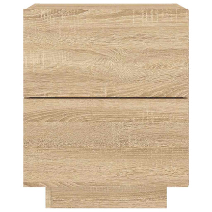 vidaXL Nachttisch mit LED-Leuchten Sonoma Eiche Holzwerkstoff