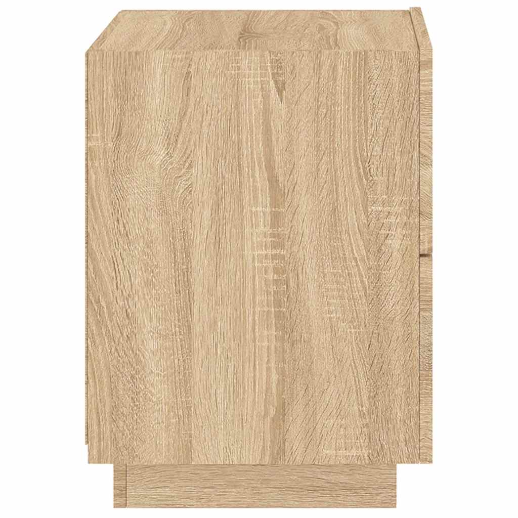 vidaXL Nachttisch mit LED-Leuchten Sonoma Eiche Holzwerkstoff