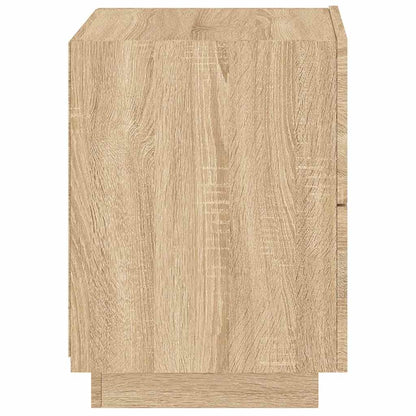 vidaXL Nachttisch mit LED-Leuchten Sonoma Eiche Holzwerkstoff