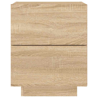 vidaXL Nachttische mit LED-Leuchten 2 Stk. Sonoma Eiche Holzwerkstoff