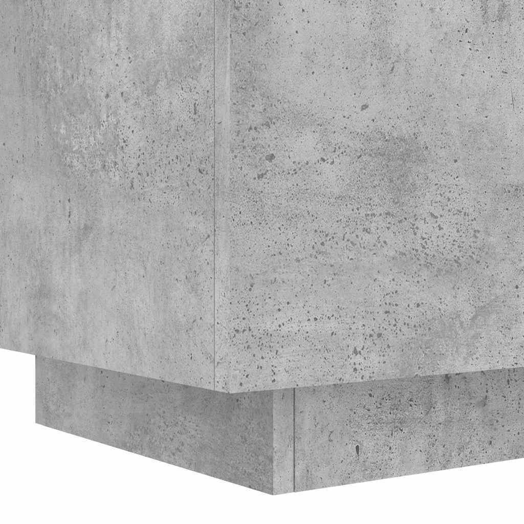 vidaXL Nachttische mit LED-Leuchten 2 Stk. Betongrau Holzwerkstoff