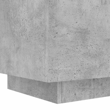 vidaXL Nachttische mit LED-Leuchten 2 Stk. Betongrau Holzwerkstoff