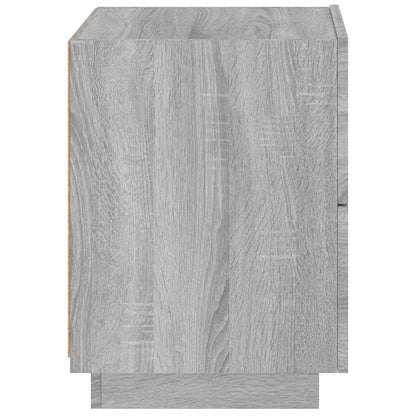 vidaXL Nachttische mit LED-Leuchten 2 Stk. Grau Sonoma Holzwerkstoff