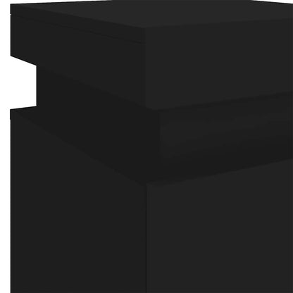 vidaXL Nachttische mit LED-Leuchten 2 Stk. Schwarz 35x39x55 cm