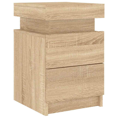 vidaXL Tables de chevet avec lumières LED 2 pcs Chêne Sonoma 35x39x55 cm