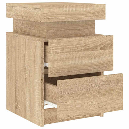 vidaXL Tables de chevet avec lumières LED 2 pcs Chêne Sonoma 35x39x55 cm