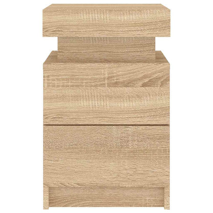 vidaXL Tables de chevet avec lumières LED 2 pcs Chêne Sonoma 35x39x55 cm