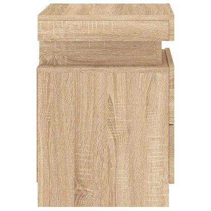 vidaXL Tables de chevet avec lumières LED 2 pcs Chêne Sonoma 35x39x55 cm