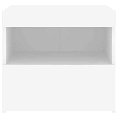 vidaXL Nachttische mit LED-Leuchten 2 Stk. Weiß 50x40x45 cm