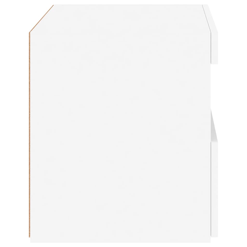 vidaXL Nachttische mit LED-Leuchten 2 Stk. Weiß 50x40x45 cm