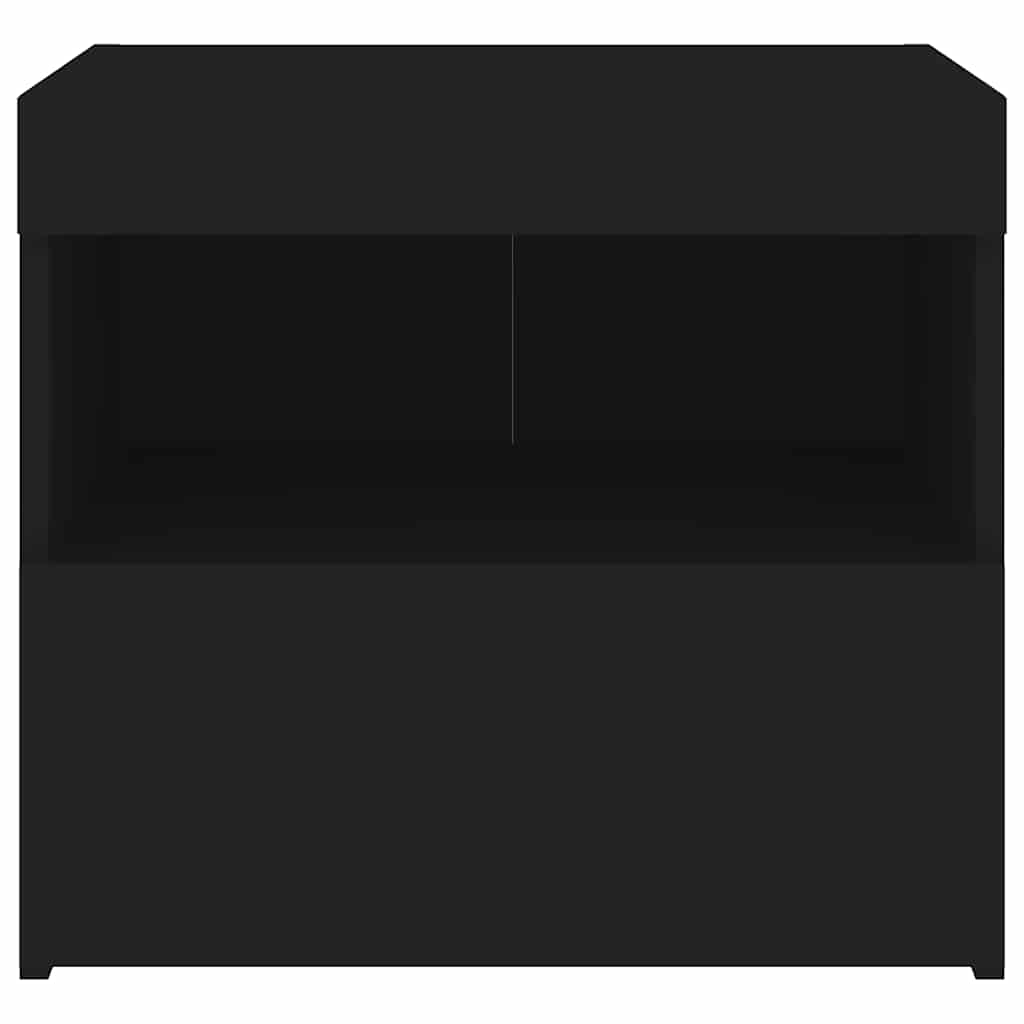 vidaXL Nachttisch mit LED-Leuchten Schwarz 50x40x45 cm