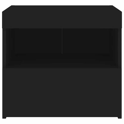 vidaXL Nachttisch mit LED-Leuchten Schwarz 50x40x45 cm