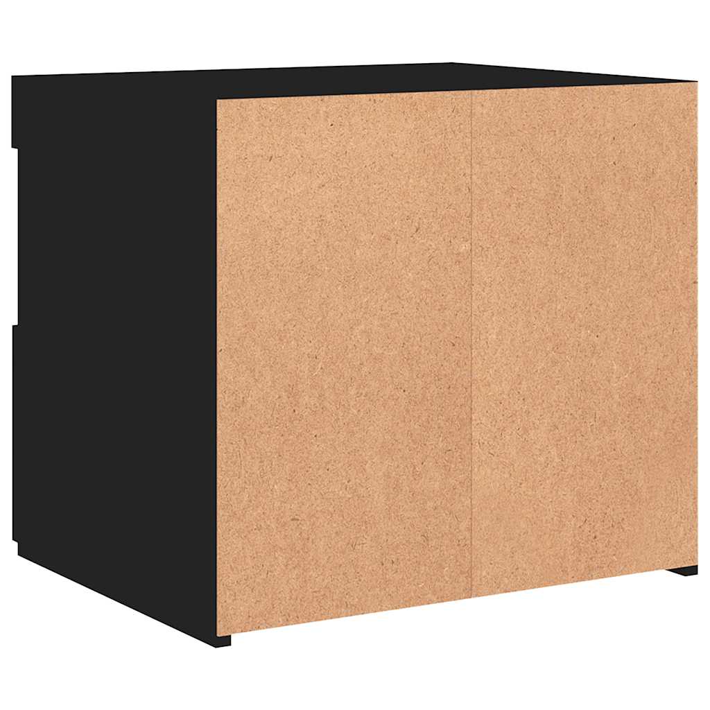 vidaXL Nachttisch mit LED-Leuchten Schwarz 50x40x45 cm