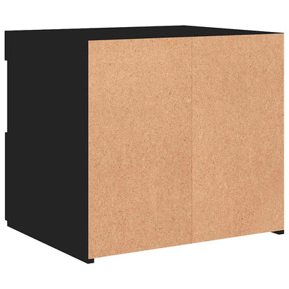 vidaXL Nachttisch mit LED-Leuchten Schwarz 50x40x45 cm