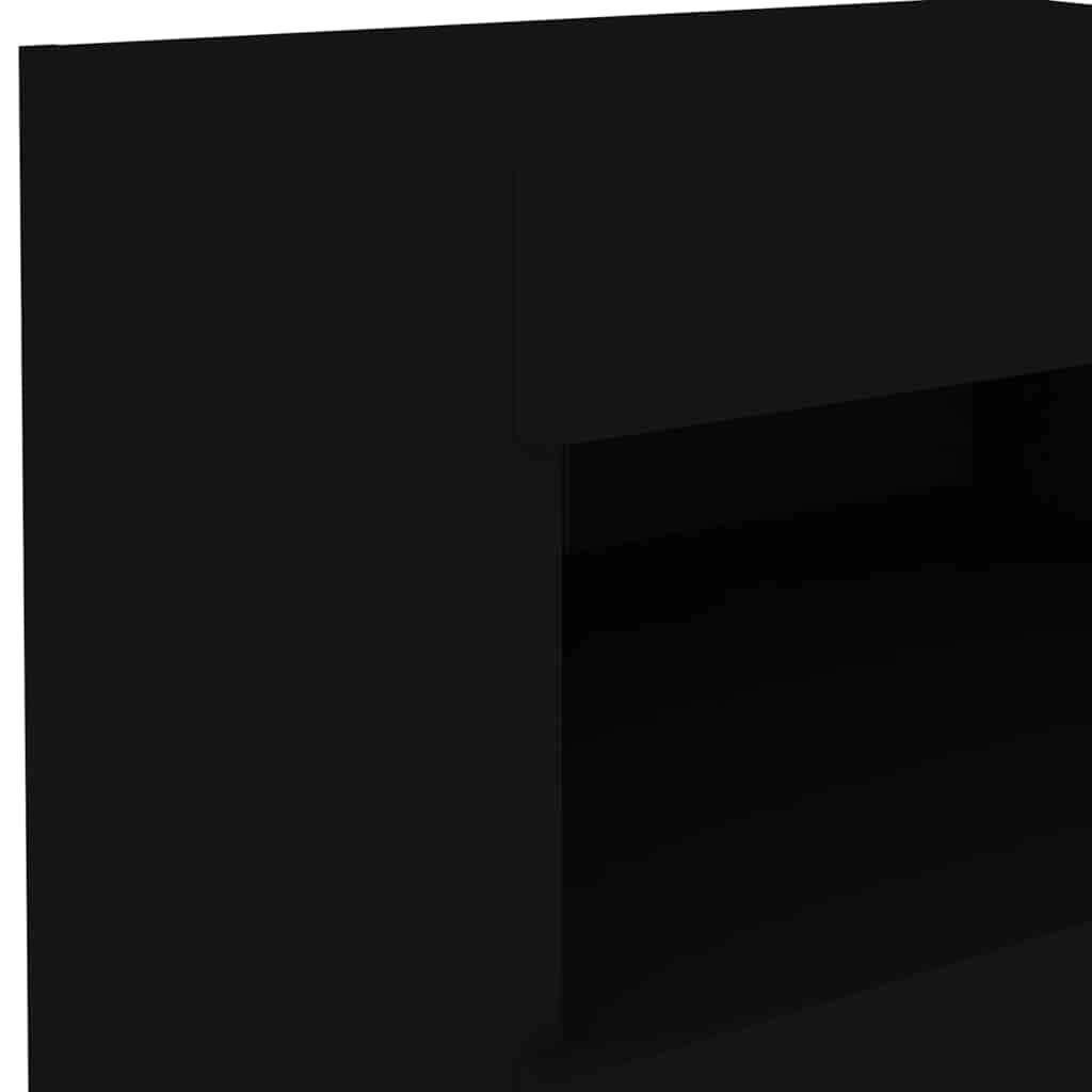 vidaXL Nachttisch mit LED-Leuchten Schwarz 50x40x45 cm