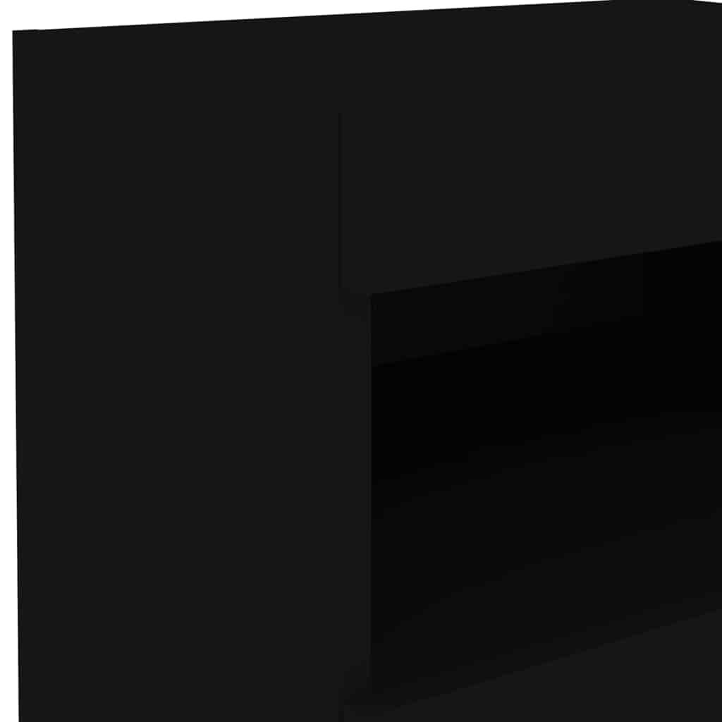 vidaXL Nachttische mit LED-Leuchten 2 Stk. Schwarz 50x40x45 cm