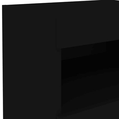 vidaXL Nachttische mit LED-Leuchten 2 Stk. Schwarz 50x40x45 cm