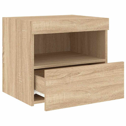 vidaXL Nachttisch mit LED-Leuchten Sonoma-Eiche 50x40x45 cm