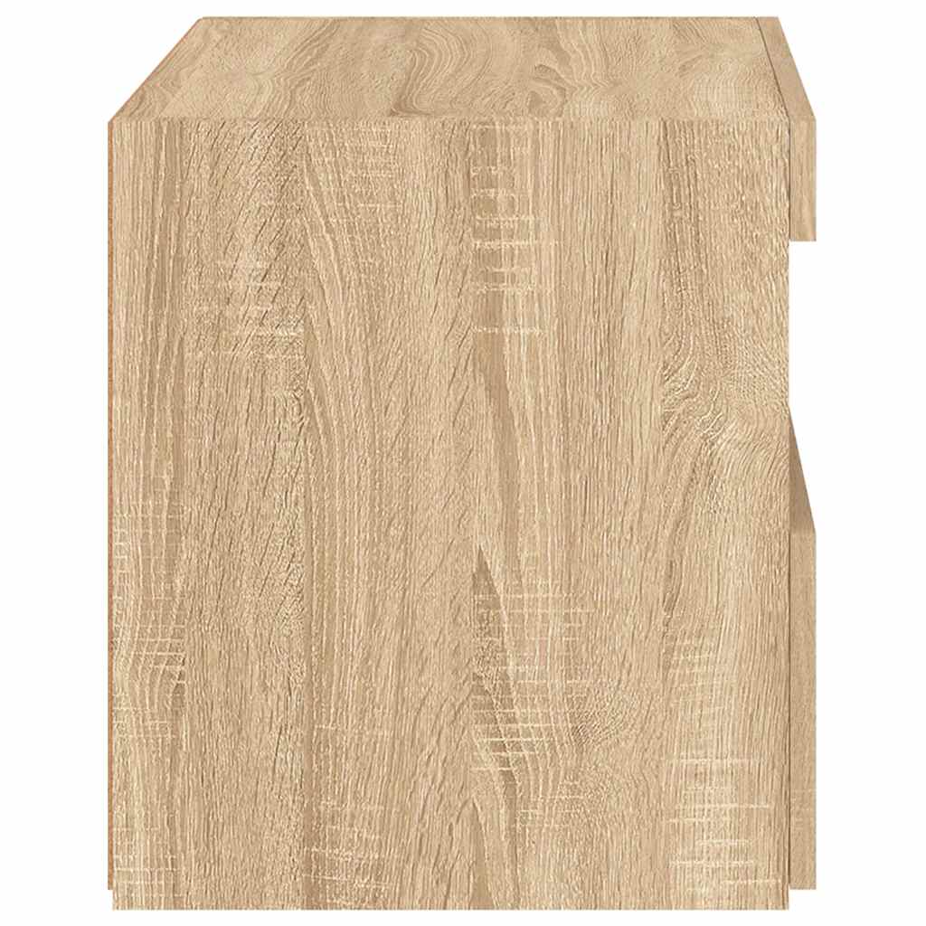 vidaXL Nachttisch mit LED-Leuchten Sonoma-Eiche 50x40x45 cm