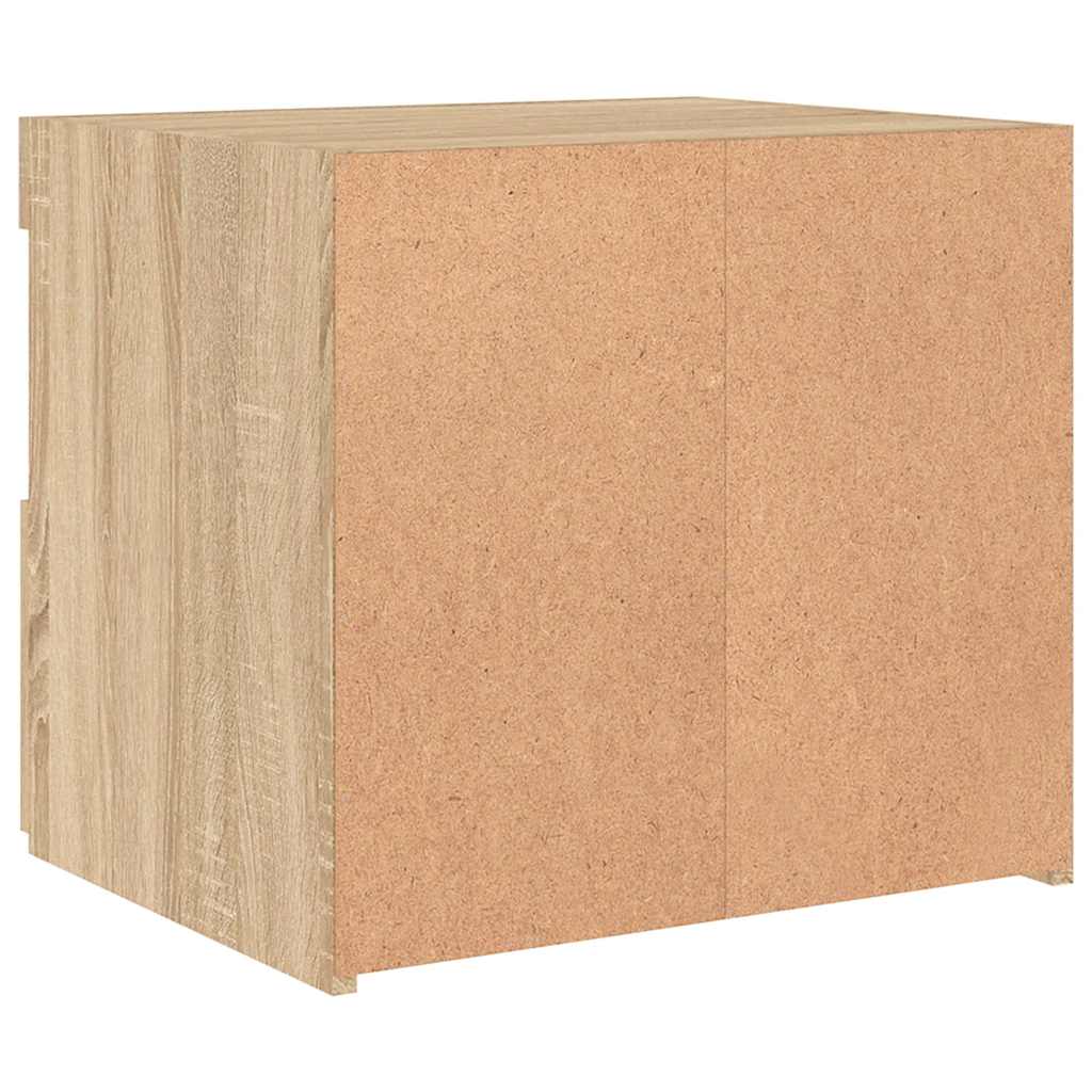 vidaXL Nachttisch mit LED-Leuchten Sonoma-Eiche 50x40x45 cm