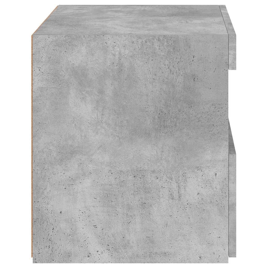 vidaXL Nachttisch mit LED-Leuchten Betongrau 50x40x45 cm