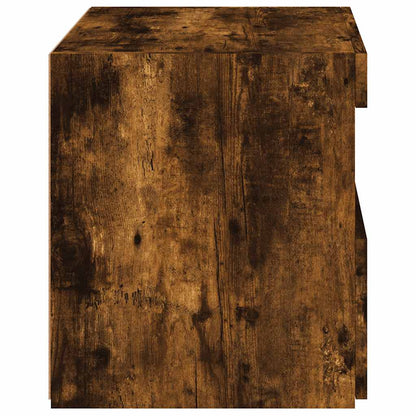 vidaXL Tables de chevet avec lumières LED 2 pcs Chêne fumé 50x40x45 cm