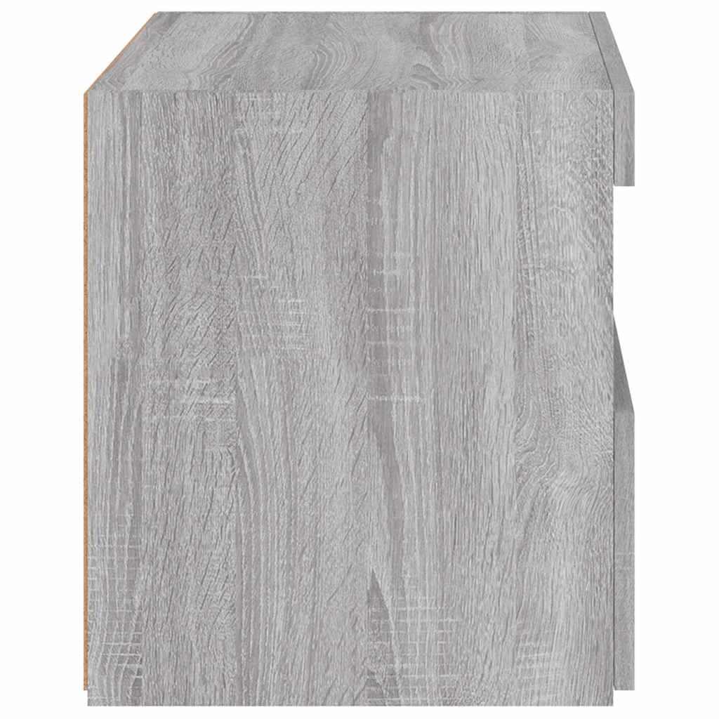 vidaXL Nachttisch mit LED-Leuchten Grau Sonoma 50x40x45 cm