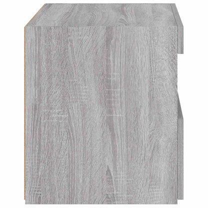 vidaXL Nachttisch mit LED-Leuchten Grau Sonoma 50x40x45 cm