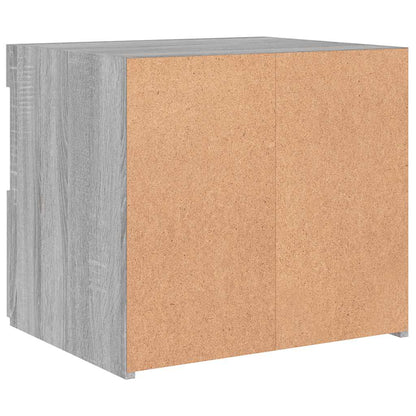 vidaXL Nachttisch mit LED-Leuchten Grau Sonoma 50x40x45 cm