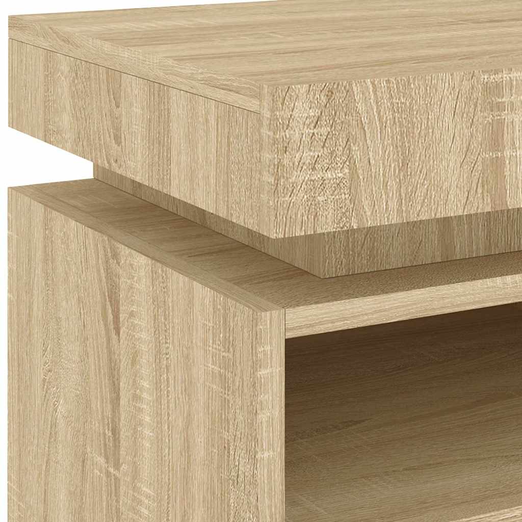 vidaXL Nachttische mit LED-Leuchten 2 Stk. Sonoma Eiche 40x39x48,5 cm