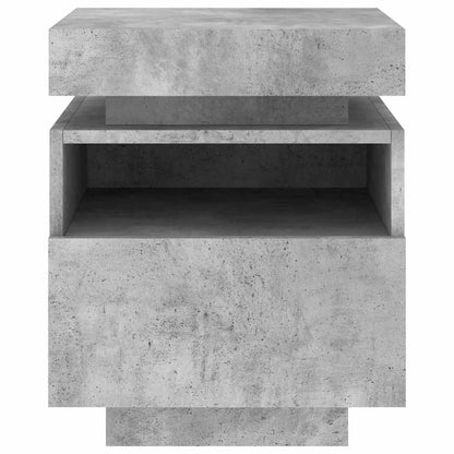 vidaXL Nachttische mit LED-Leuchten 2 Stk. Betongrau 40x39x48,5 cm