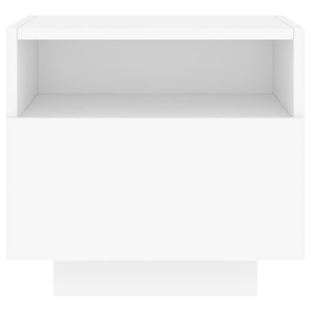 vidaXL Nachttisch mit LED-Leuchten Weiß 40x39x37 cm