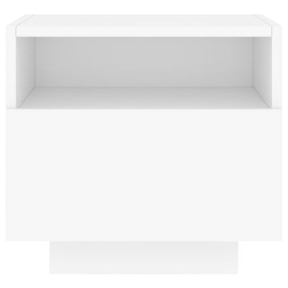 vidaXL Nachttisch mit LED-Leuchten Weiß 40x39x37 cm
