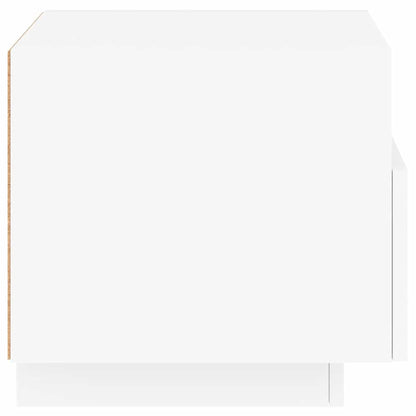 vidaXL Nachttisch mit LED-Leuchten Weiß 40x39x37 cm