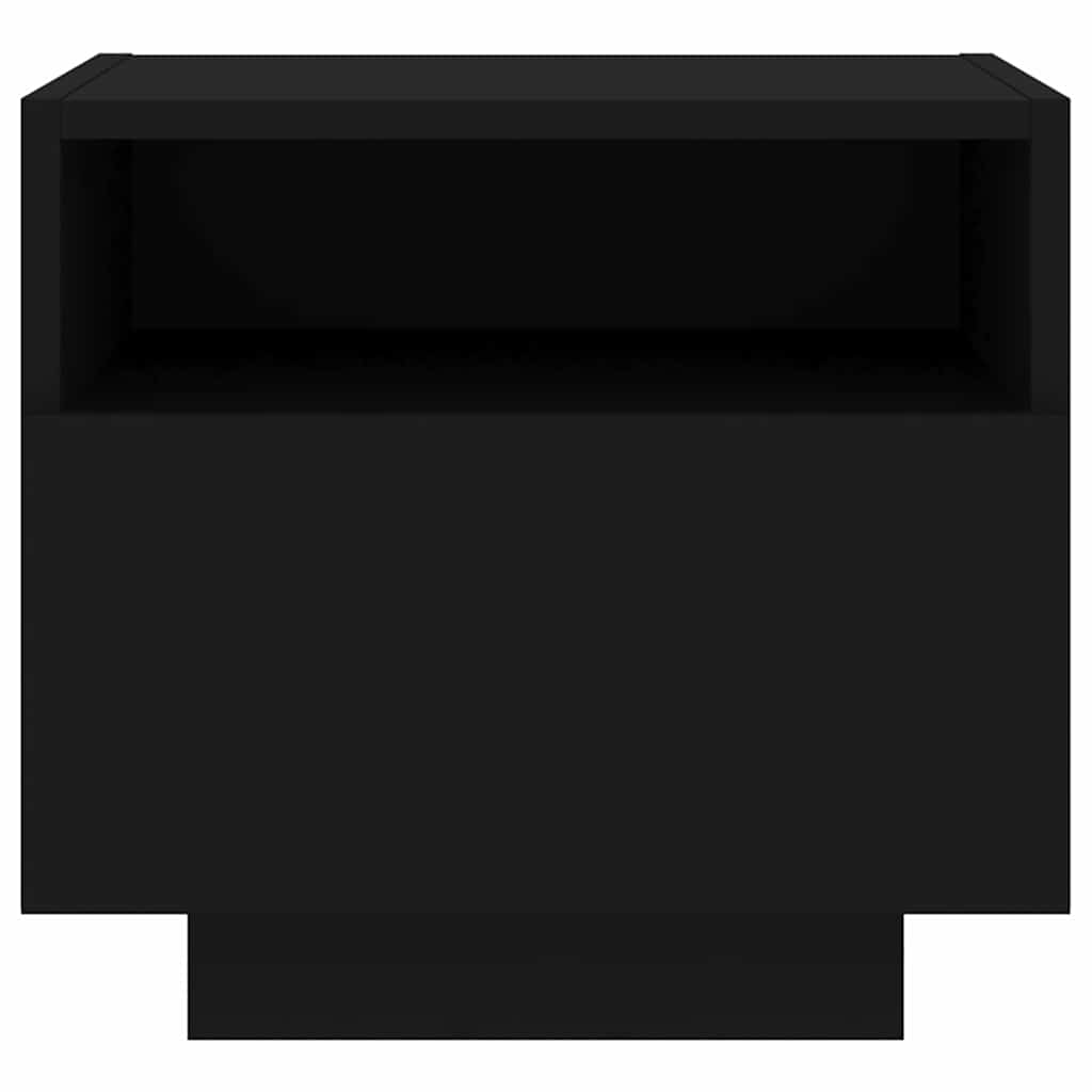 vidaXL Nachttisch mit LED-Leuchten Schwarz 40x39x37 cm